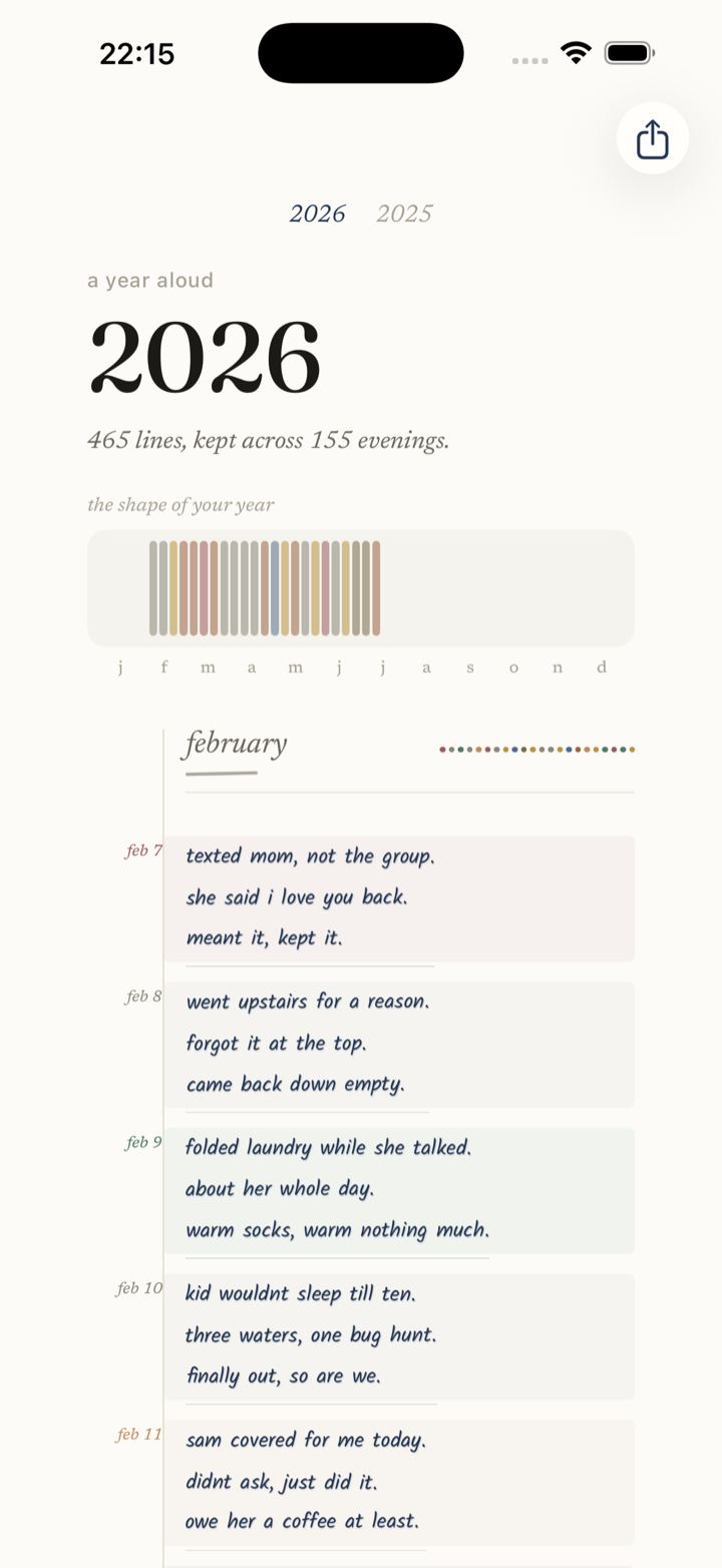 A year aloud